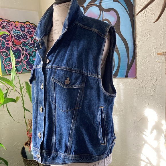Sudden Impact Vintage 80s/90s Jeans Vest Women ~ Size Large - Picture 5 of 12